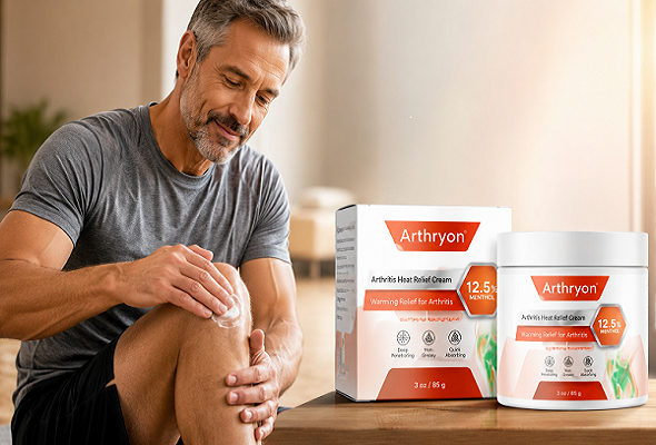 Arthryon Heat Relief Cream UK tub and box with 12.5% menthol arthritis formula